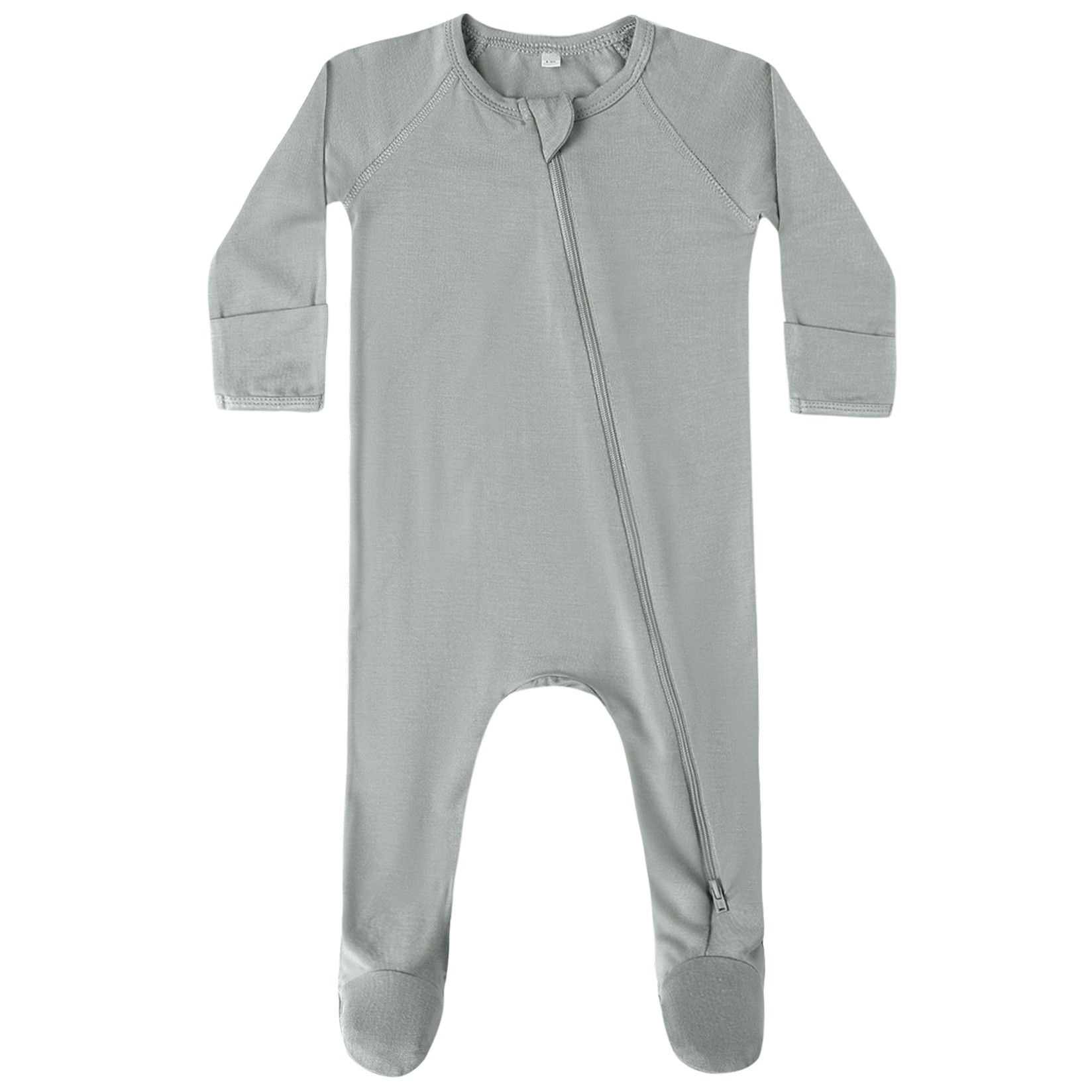 Bamboo Zip Footie Steel Blue