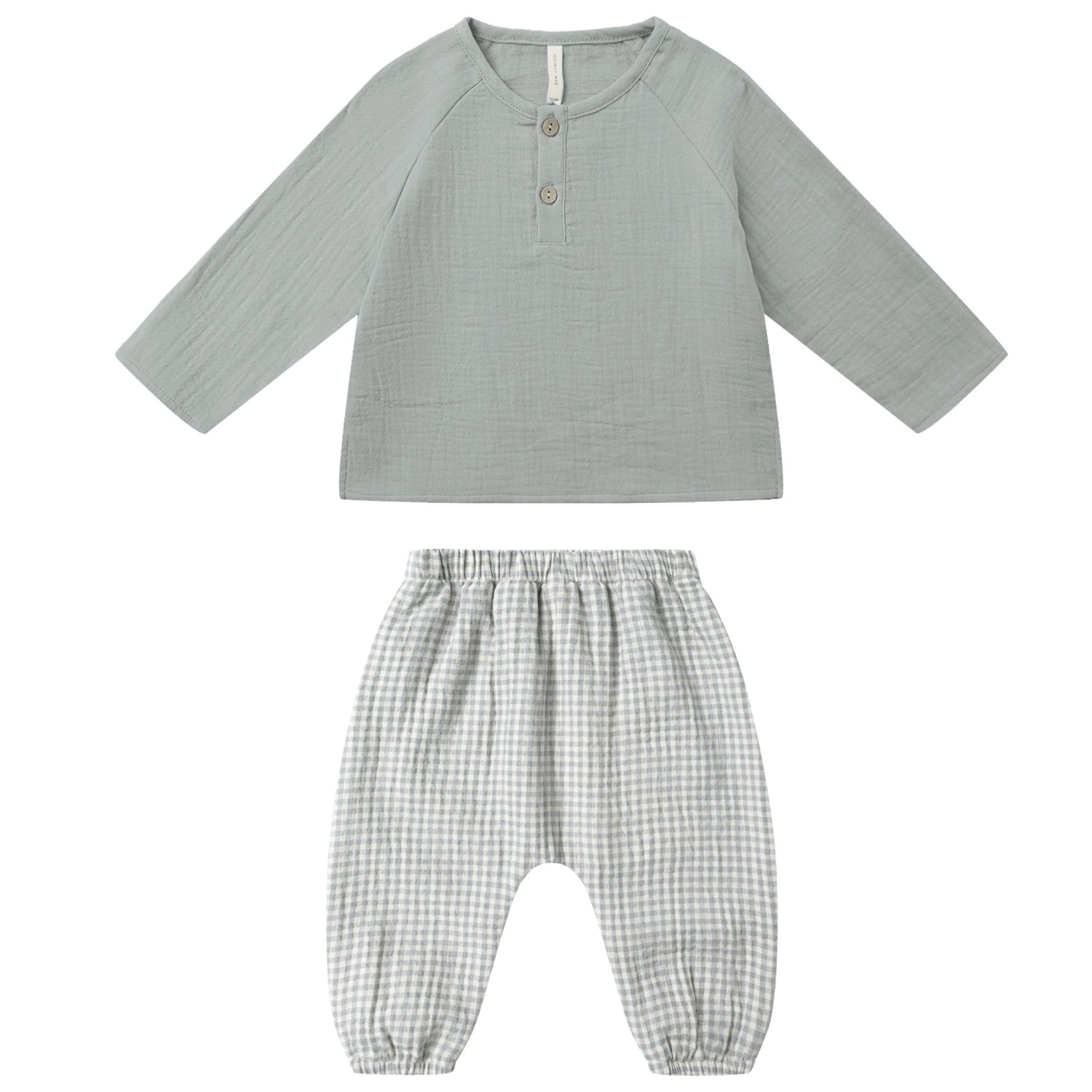 Zion Shirt Steel Blue & Woven Pant Blue Gingham