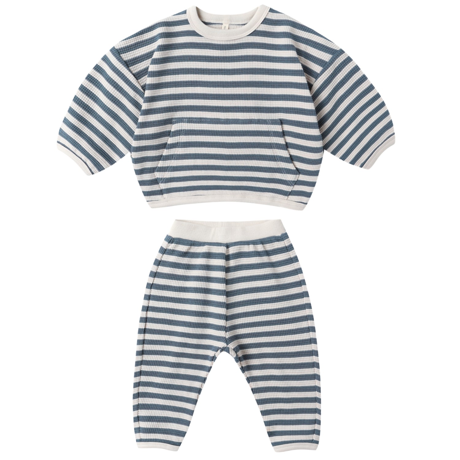 Waffle Slouch Set Ocean Stripe