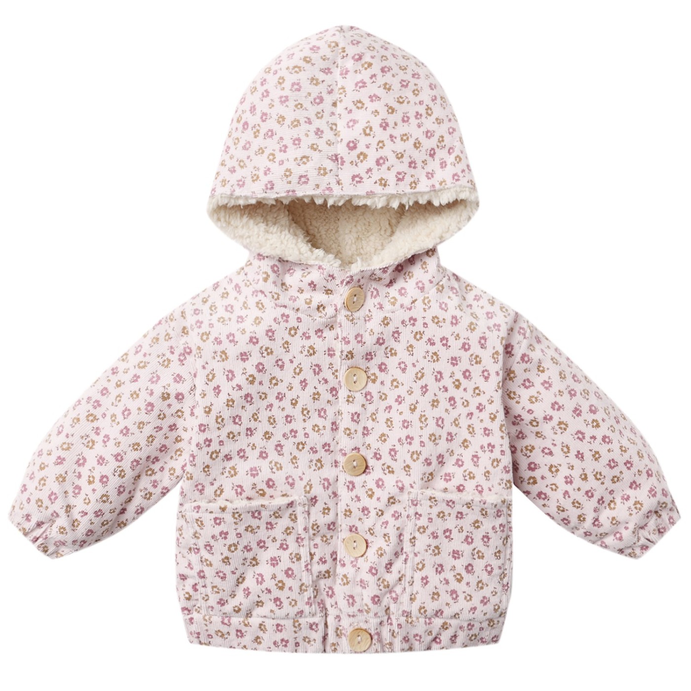 Corduroy Hooded Jacket Wildflowers