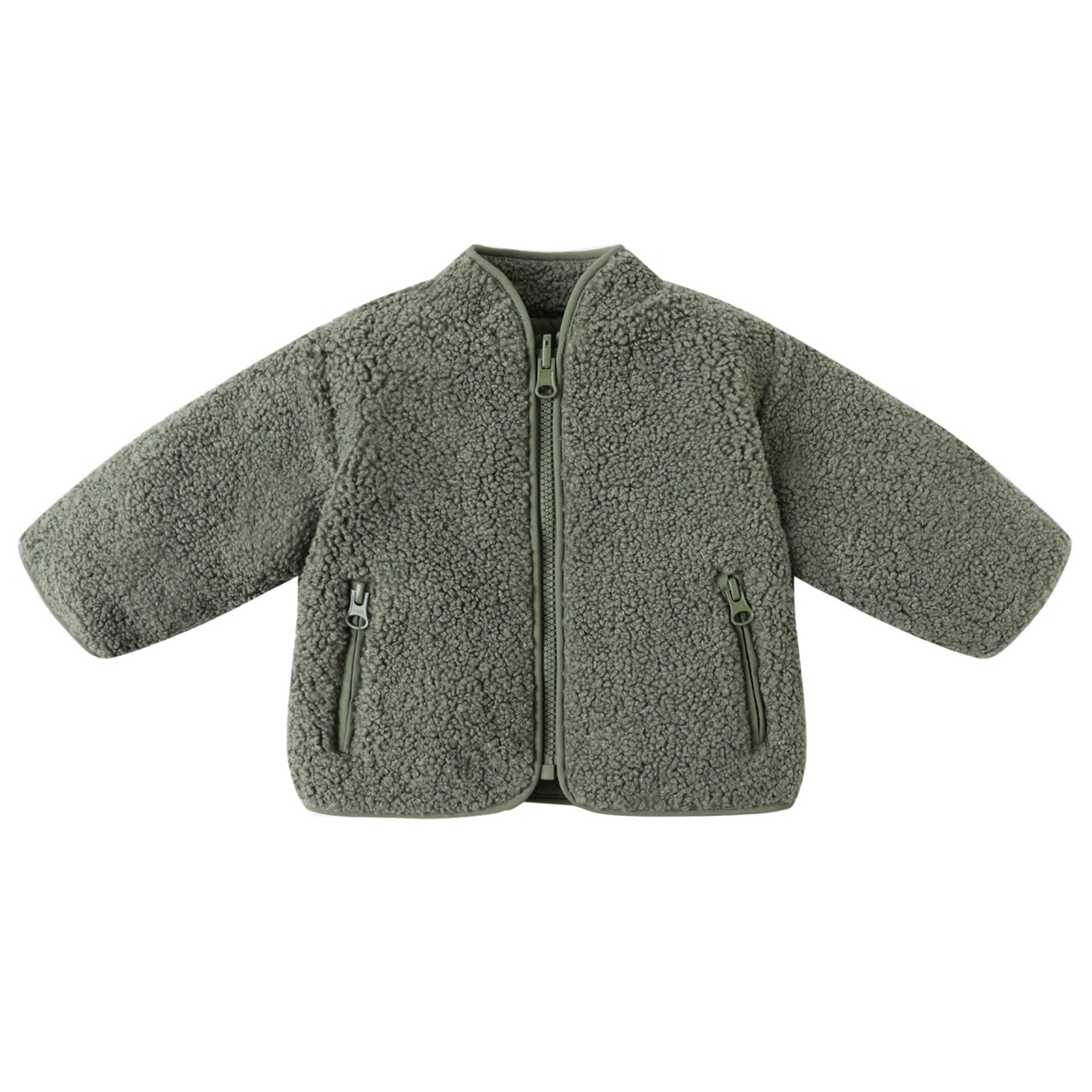 REVERSIBLE Shearling Zip Jacket Forest