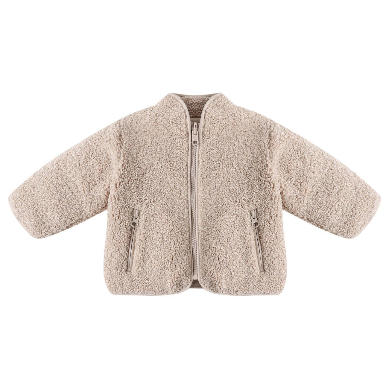 REVERSIBLE Shearling Zip Jacket Oat
