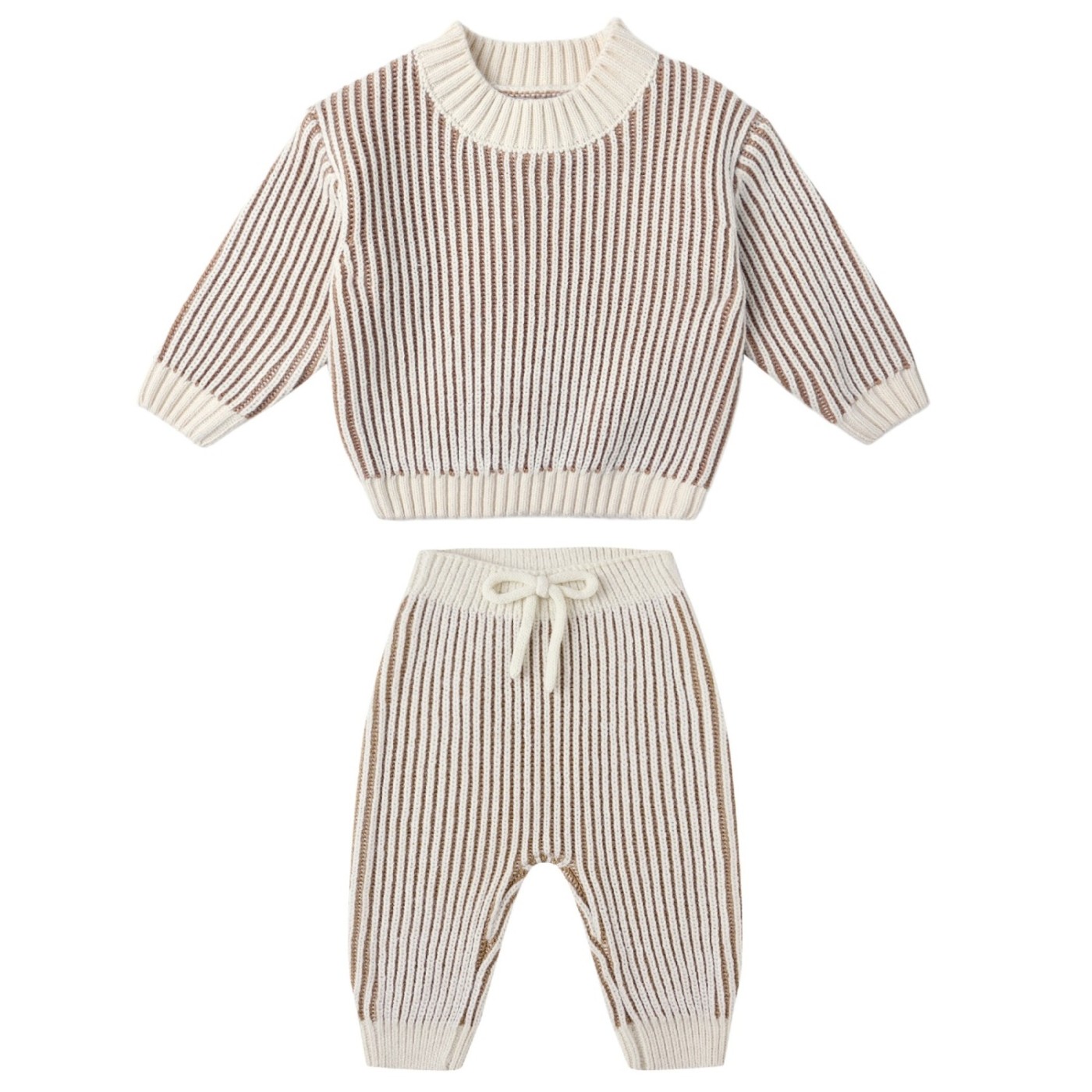 Relaxed Knit Sweater & Chunky Knit Pant Gold