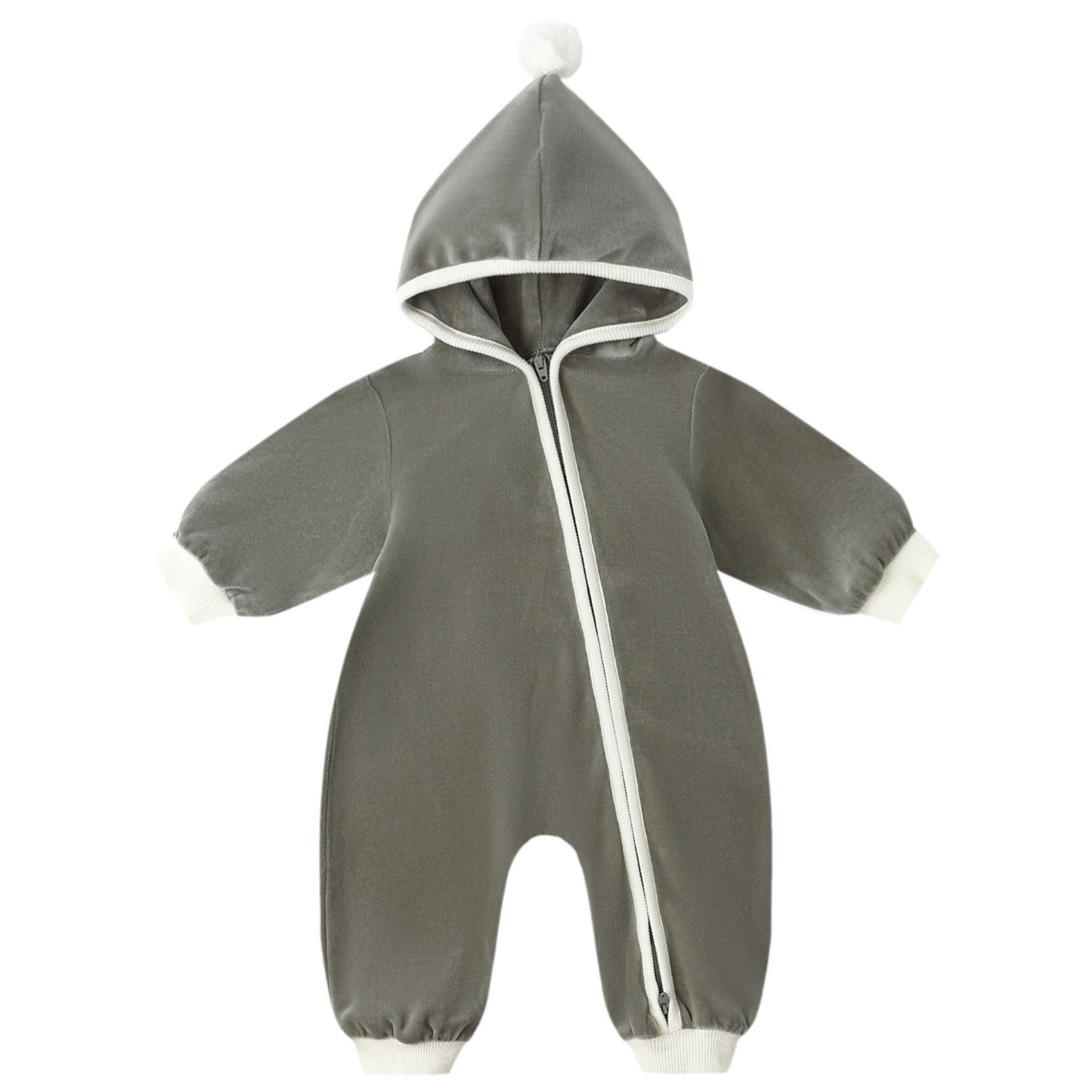 Velour Zip Jumpsuit Forest