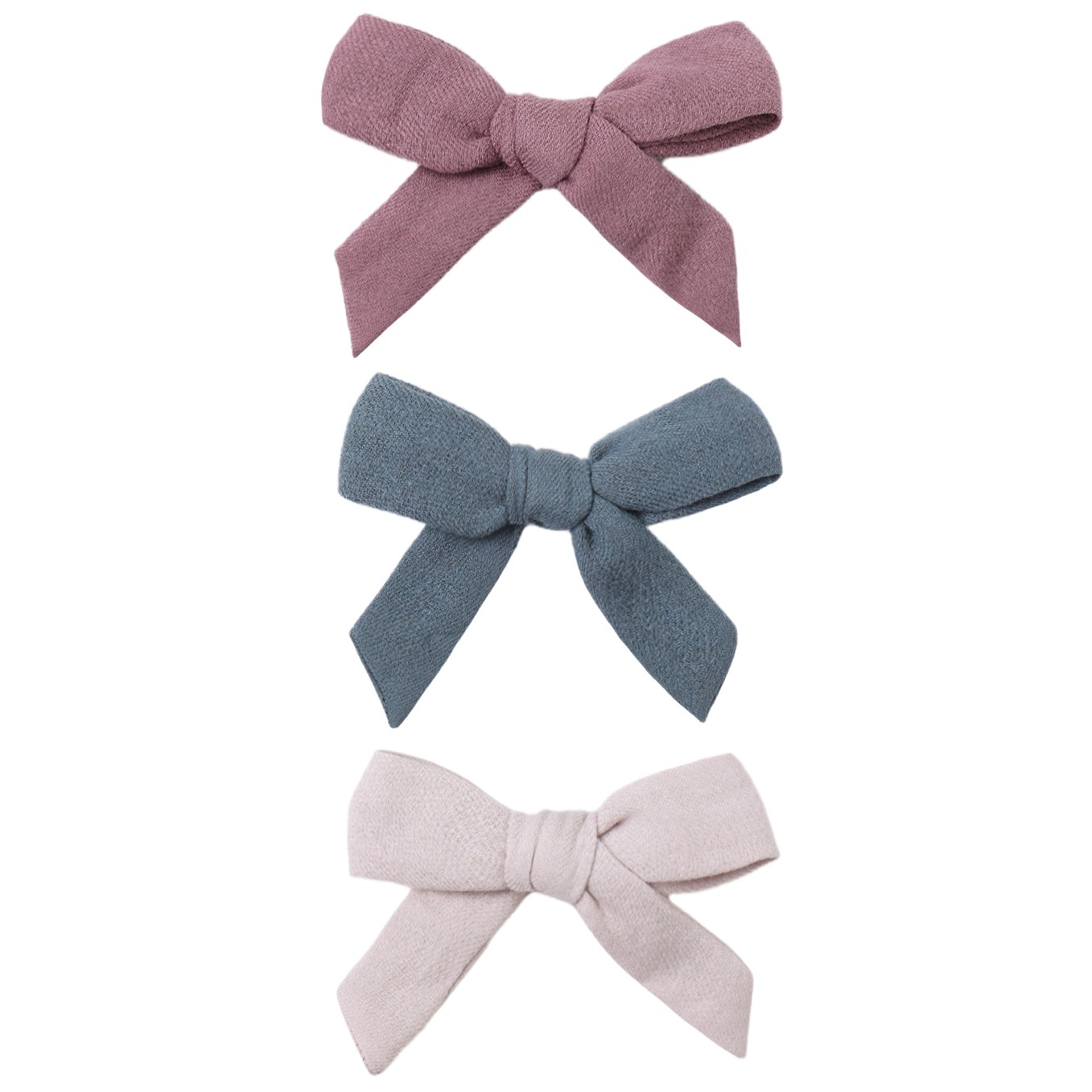 Bow W. Clip Set Of 3 Mulberry, Ocean, Lilac