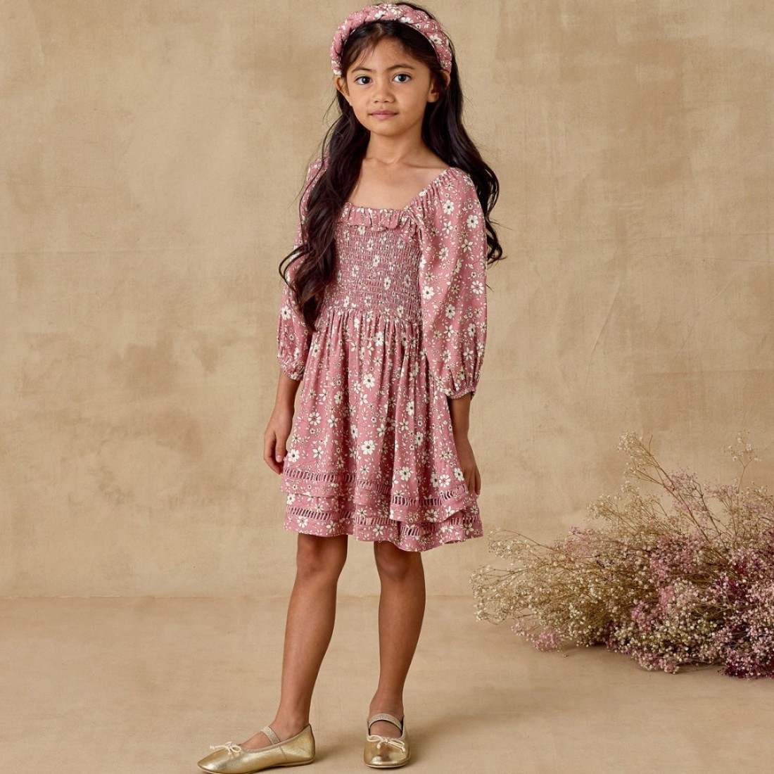 Braided Headband Rose Bloom