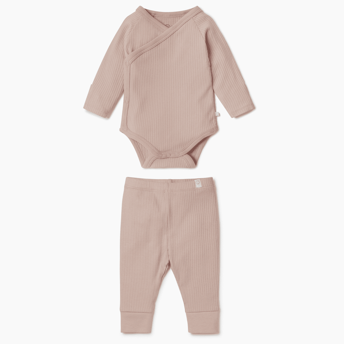 Ribbed Long Sleeve Kimono & Ribbed Leggings | Blush