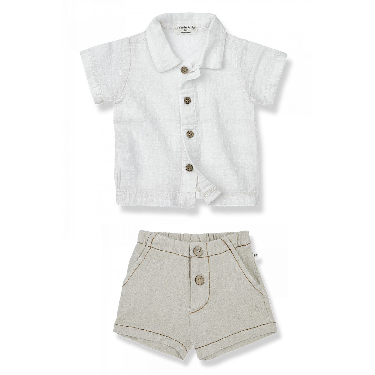 Off White David Shirt & Beige Elton Shorts