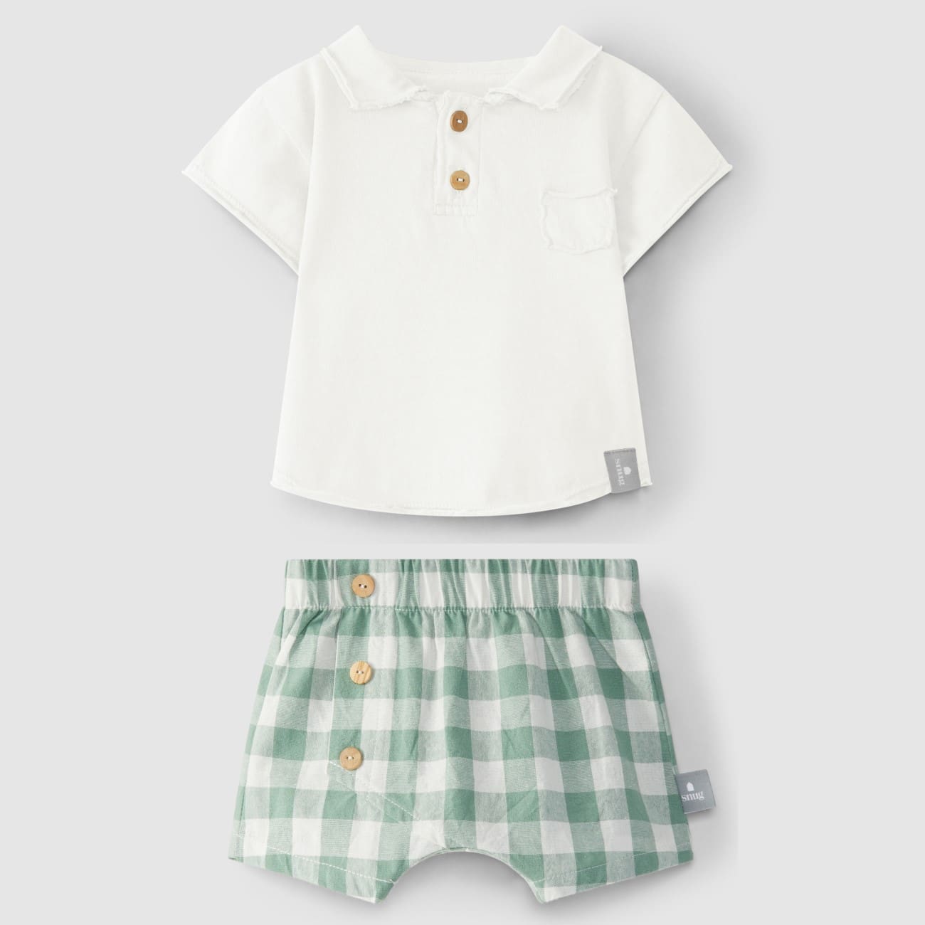 Polo Shirt & Checkered Shorts