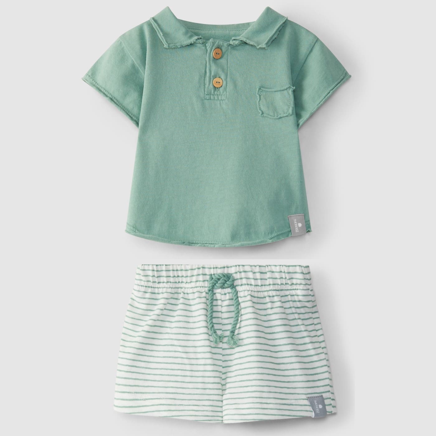 Polo Shirt & Striped Shorts