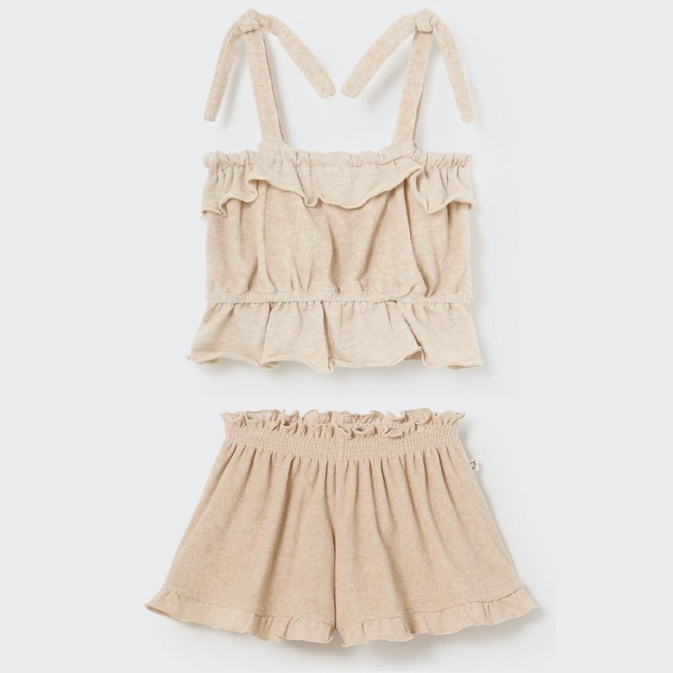 Sandyk Toweling Top & Louisek Toweling Shorts | Ivory