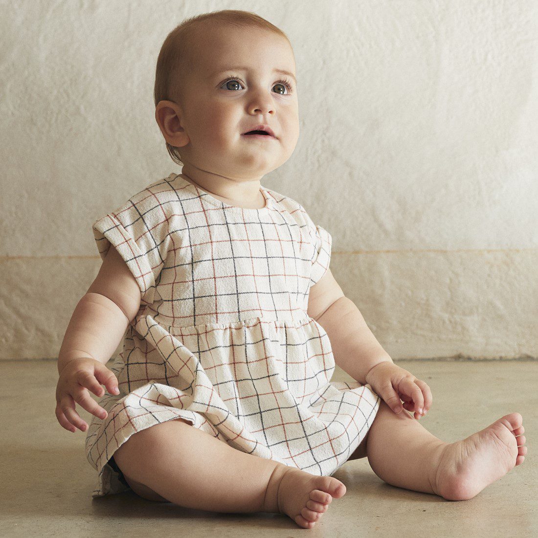 Doris Plaid Crepe Dress & Ninu Linen Bloomers