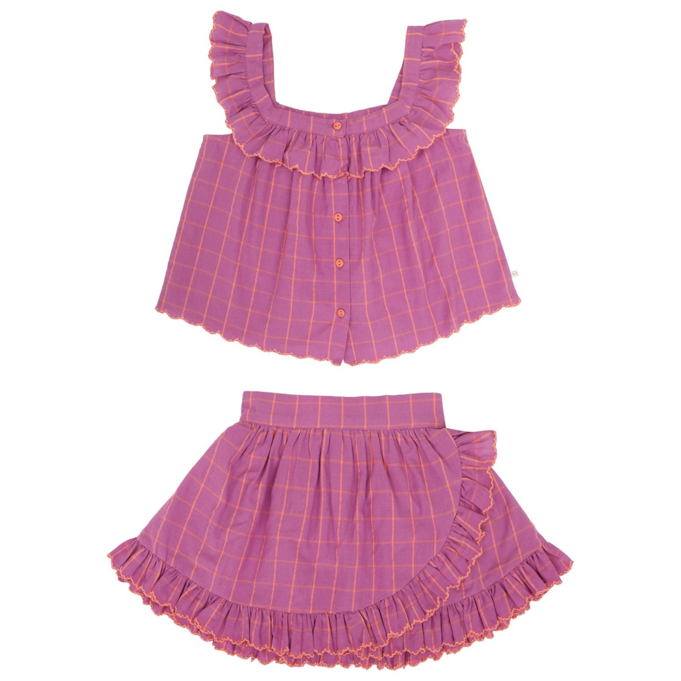 Didi Top & Sisi Skirt | Violet Purple Check