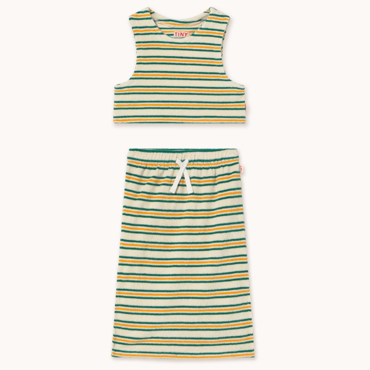 Stripes Multicolor Sleeveless Tee & Skirt