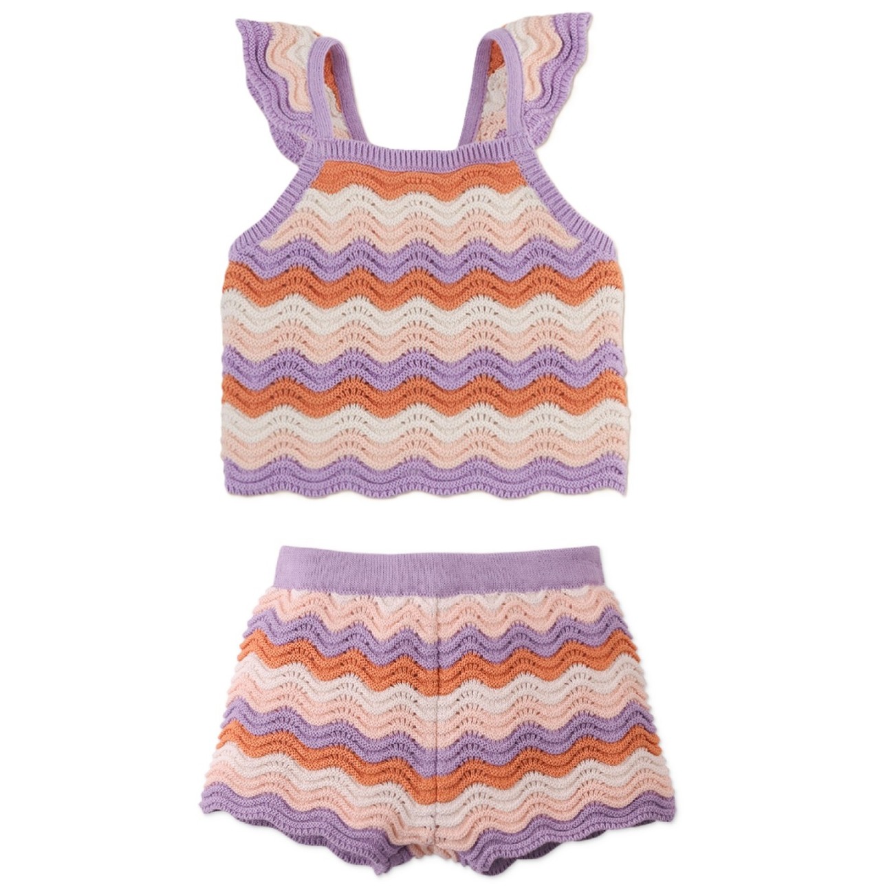 Anastasia Wavey Striped Blouse & Shorts