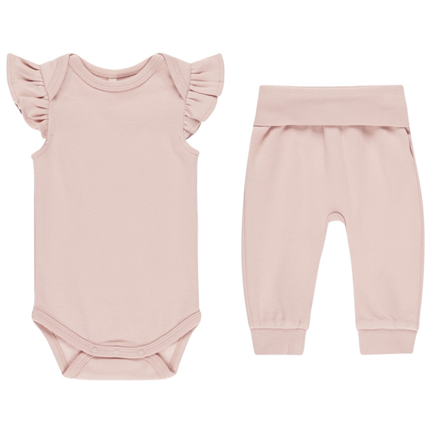 Flutter Sleeve Bodysuit & Baby Pant  | Bubblegum
