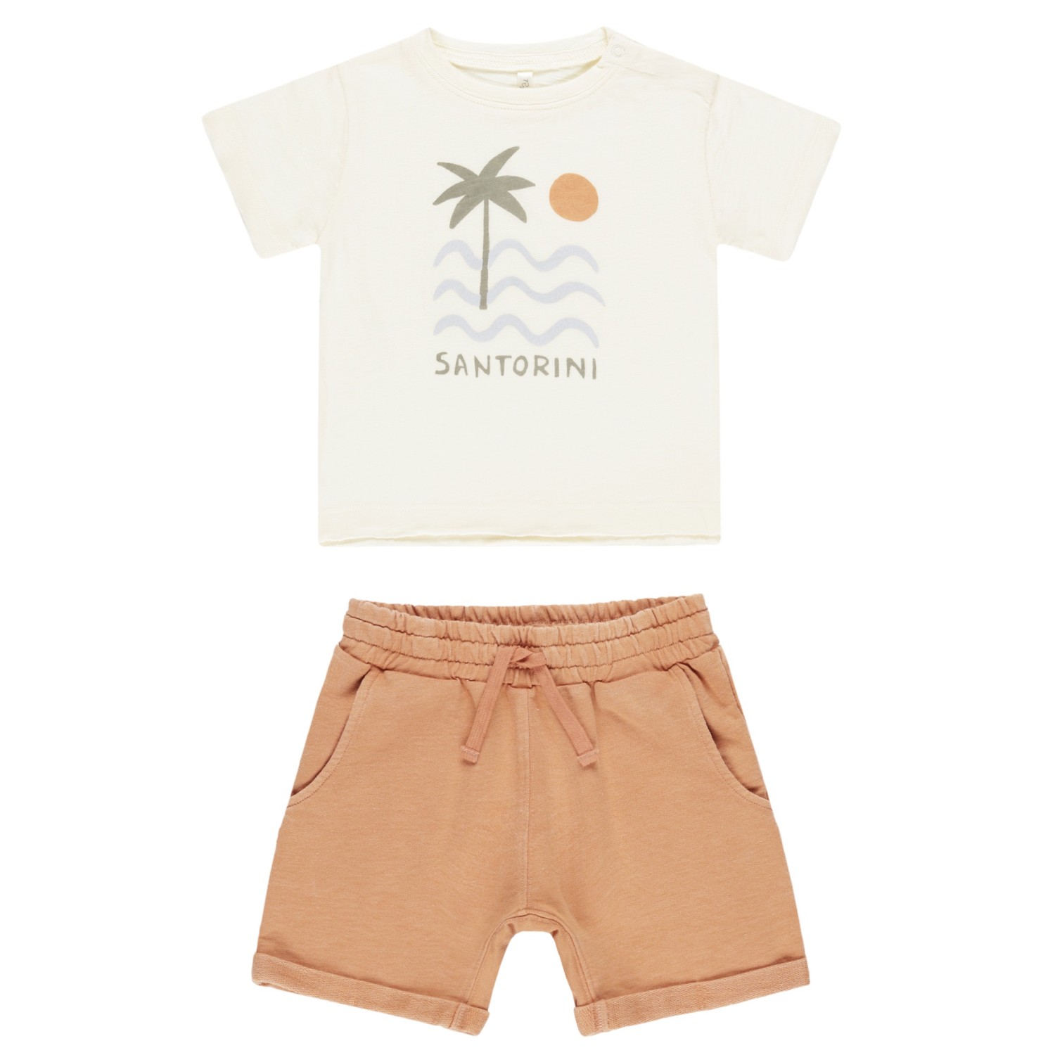 Raw Edge Tee Santorini & Relaxed Short Grapefruit