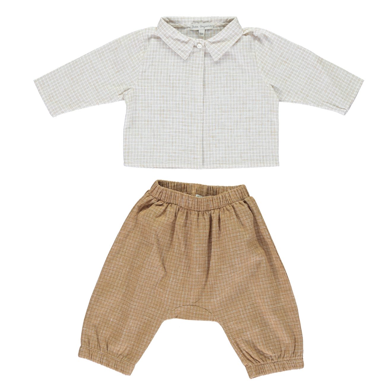 Natural Check Oliver Baby Shirt & Terra Check Oliver Pants