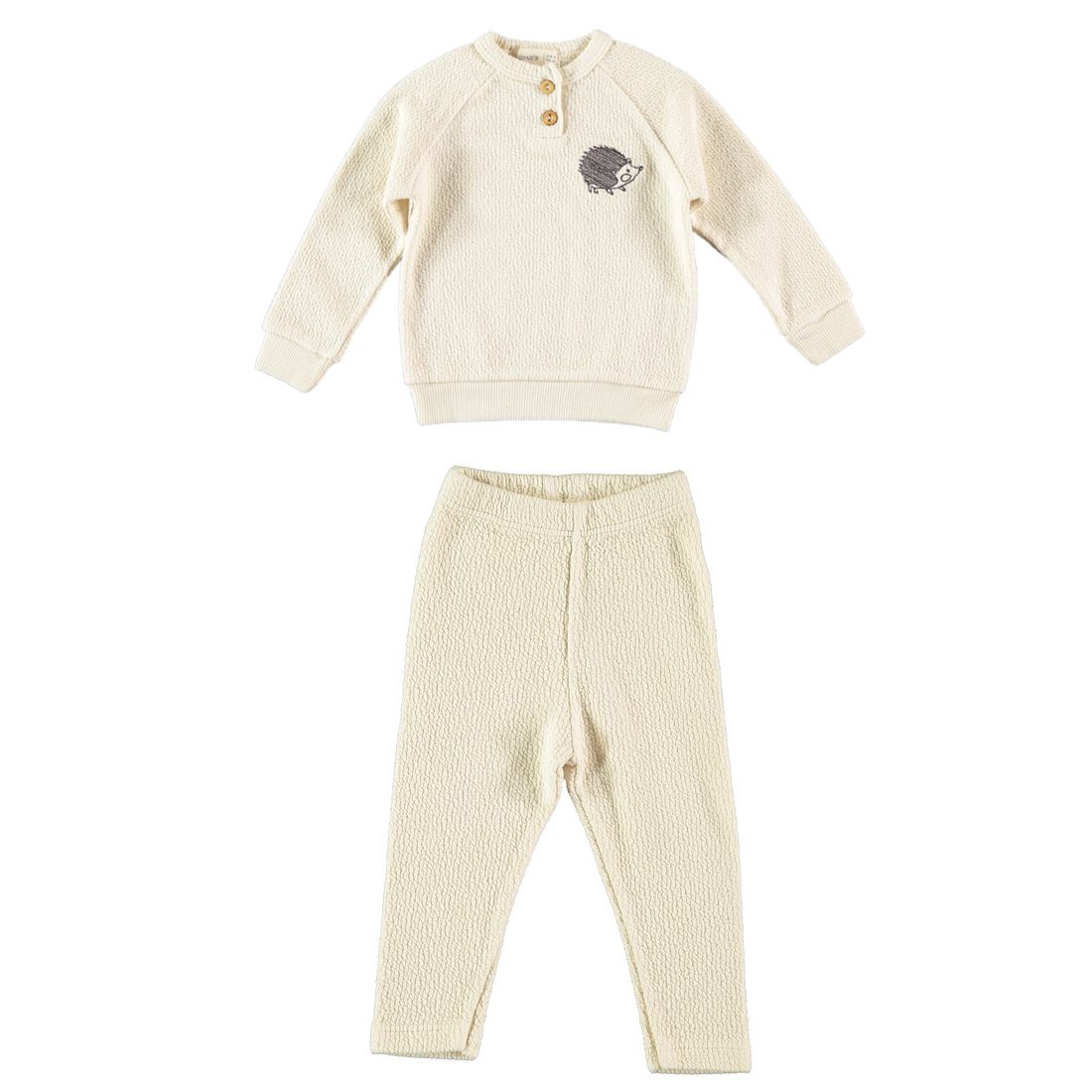 Jackard Sweatshirt-Hedgehog & Leging Jackard | Ecru