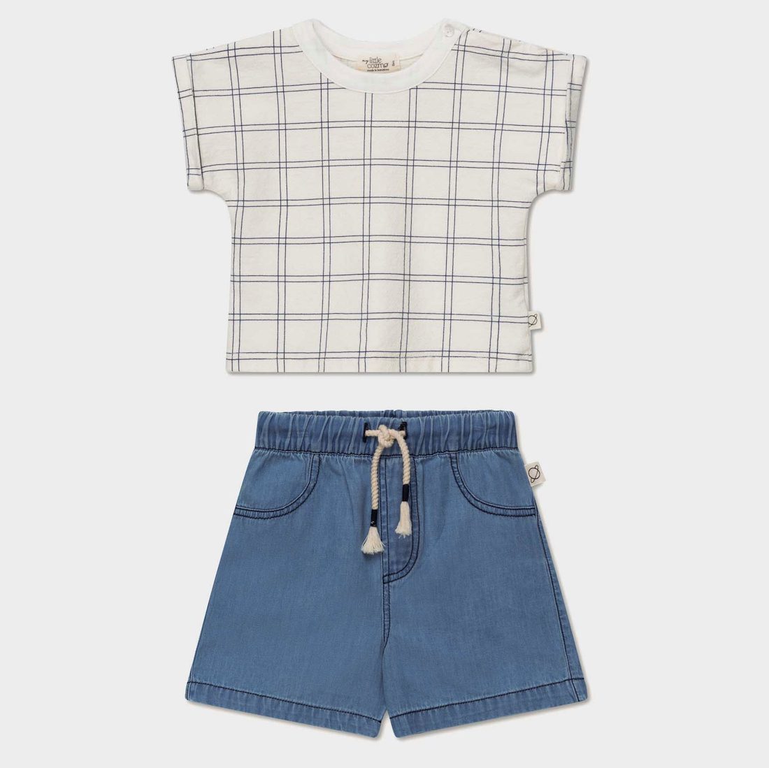 Gil Plaid T-shirt & Bob Denim Shorts