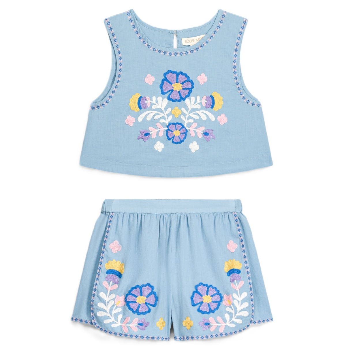 Camisole Albane & Shorts Maïwen Stone Blue