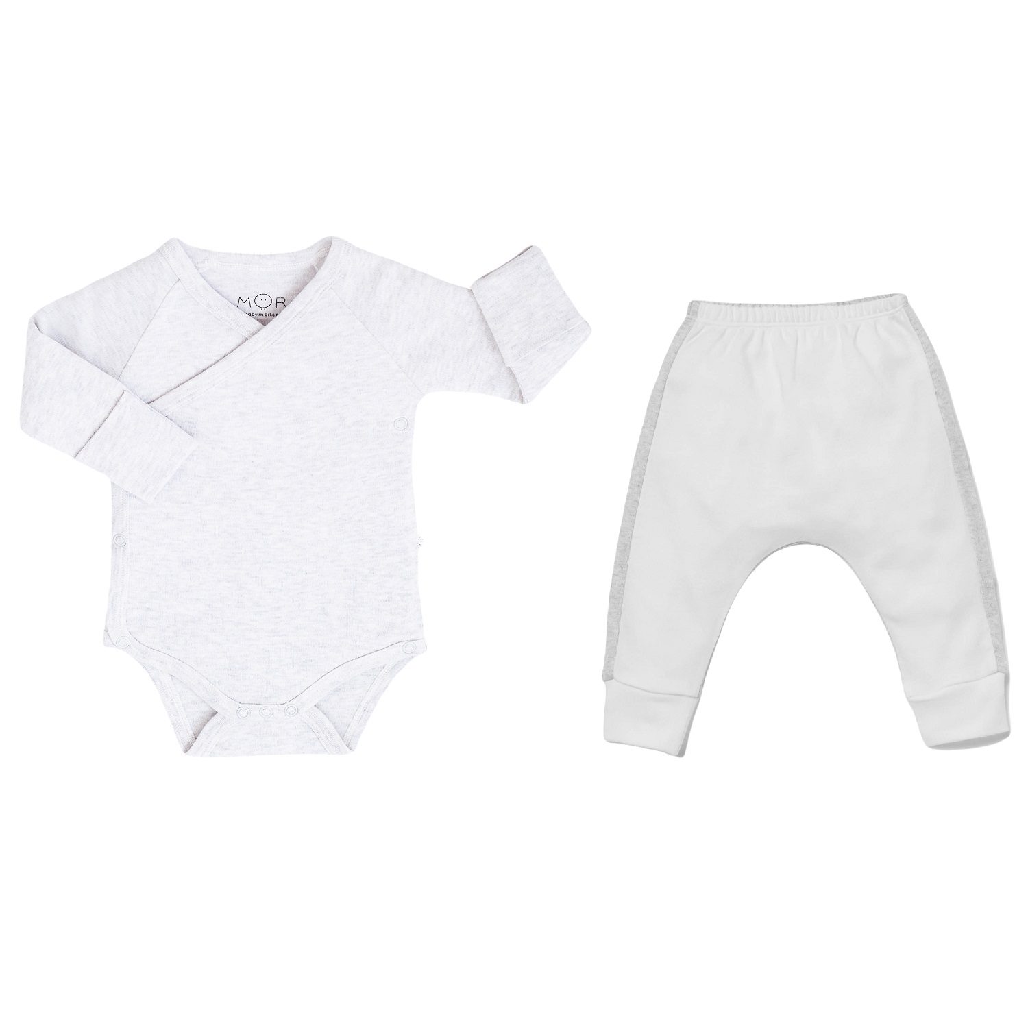 L/S Kimono Bodysuit & Baby Yoga Pants | Grey