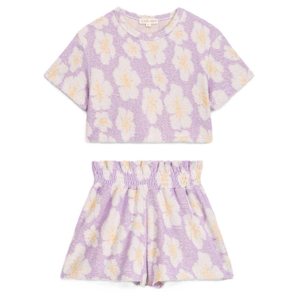 Tee Kalistee & Shorts Clemoune Lilac Tiare Blossom