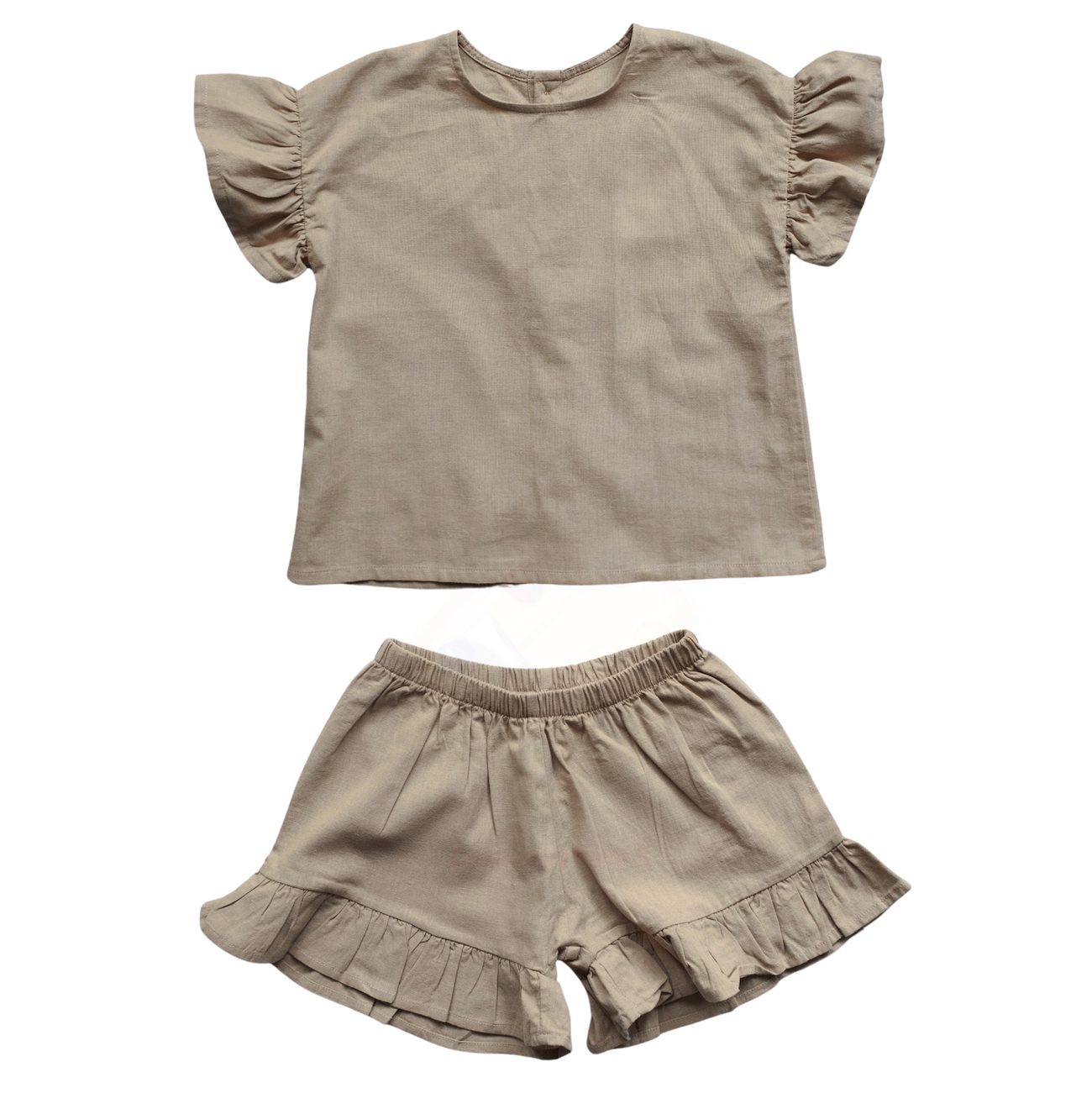 The Frill Linen Top & The Frill Linen Short | Oatmeal
