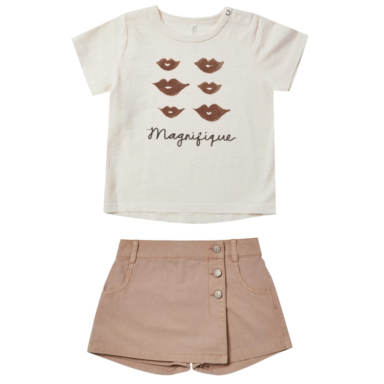 Balloon Sweater & Asymmetrical Skort | Dusty Blue