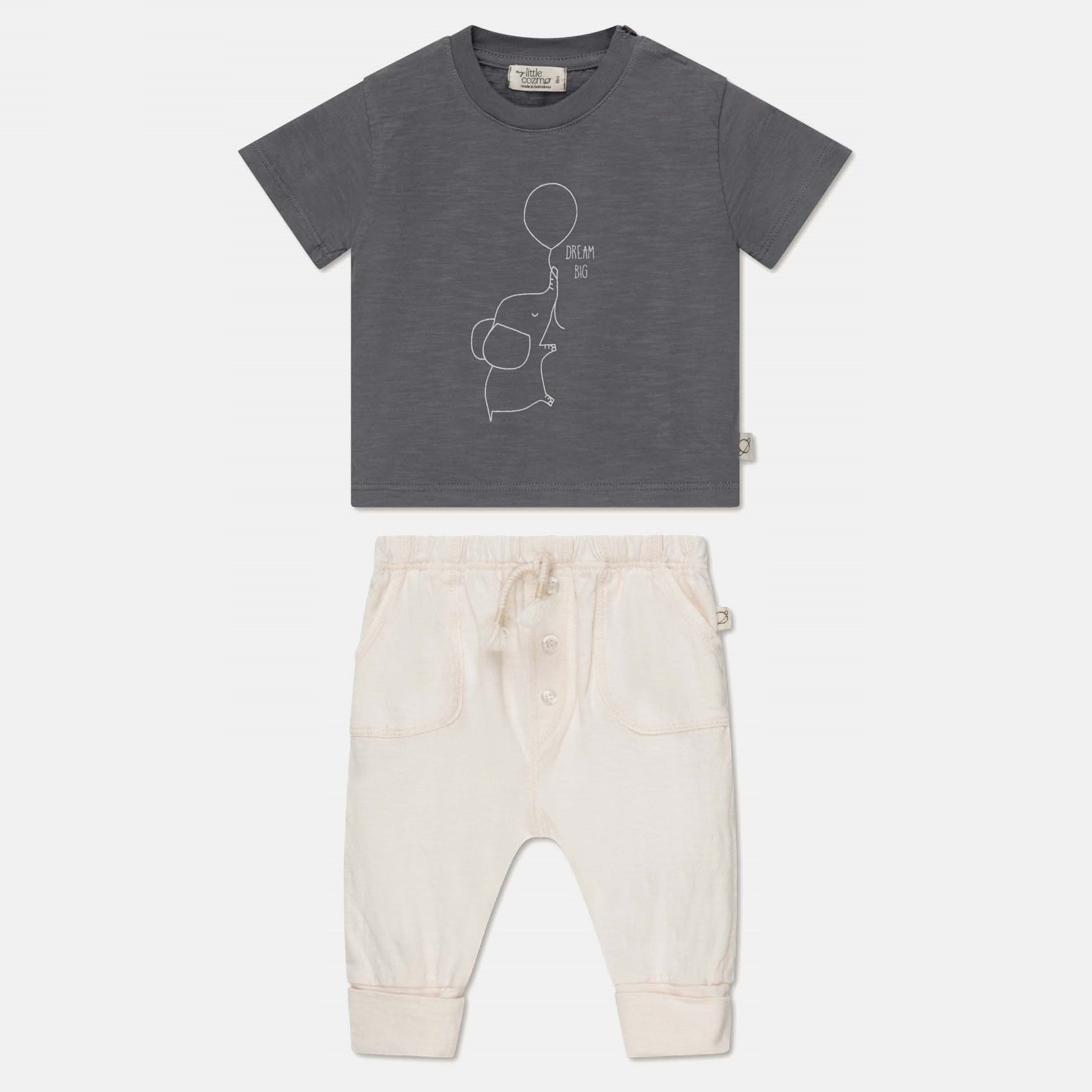 Val Print Slub T-Shirt & Roby Slub Pants Set