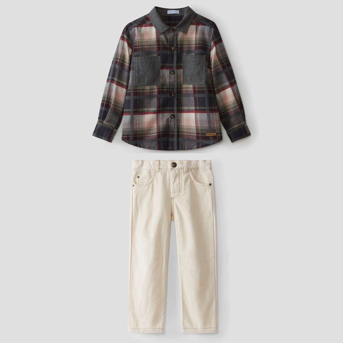 Plaid Flannel Shirt & Carded Twill Pants