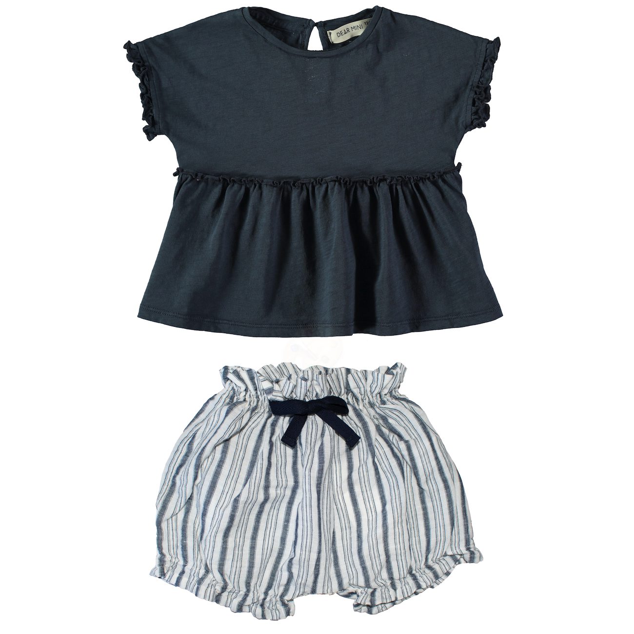 Calella Blouse & Stripes Bloomer | Navy/Ecru