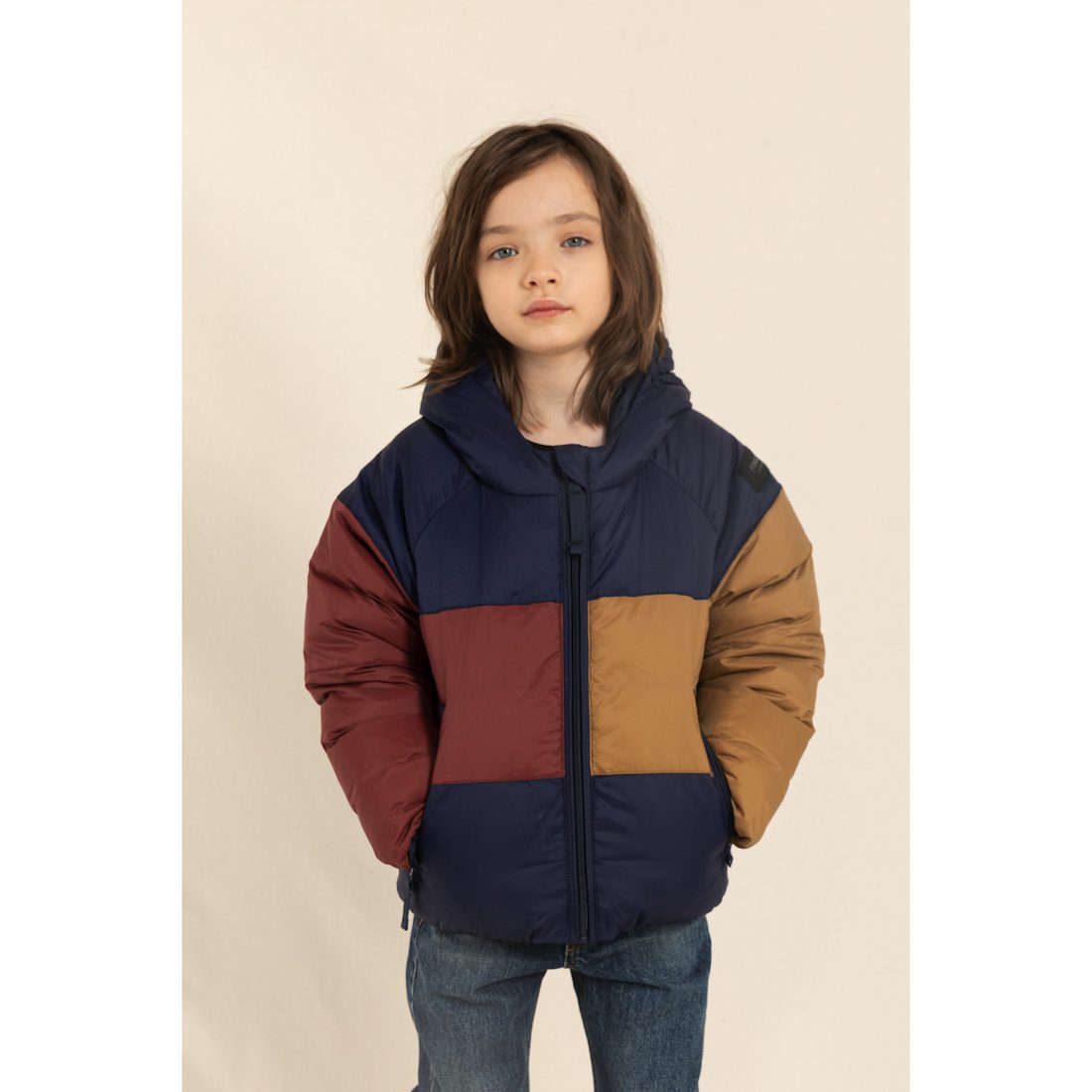 Snowscout REVERSIBLE Navy Colorblock Down Jacket