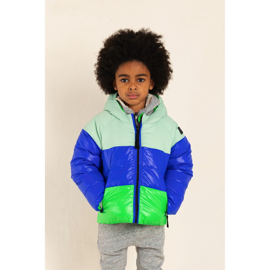 Snowscout REVERSIBLE Happy Green Colorblock Down Jacket