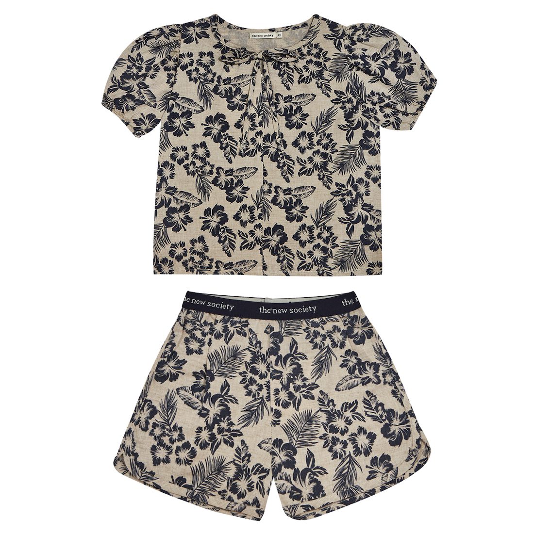 Hibiscus Blouse & Shorts Set