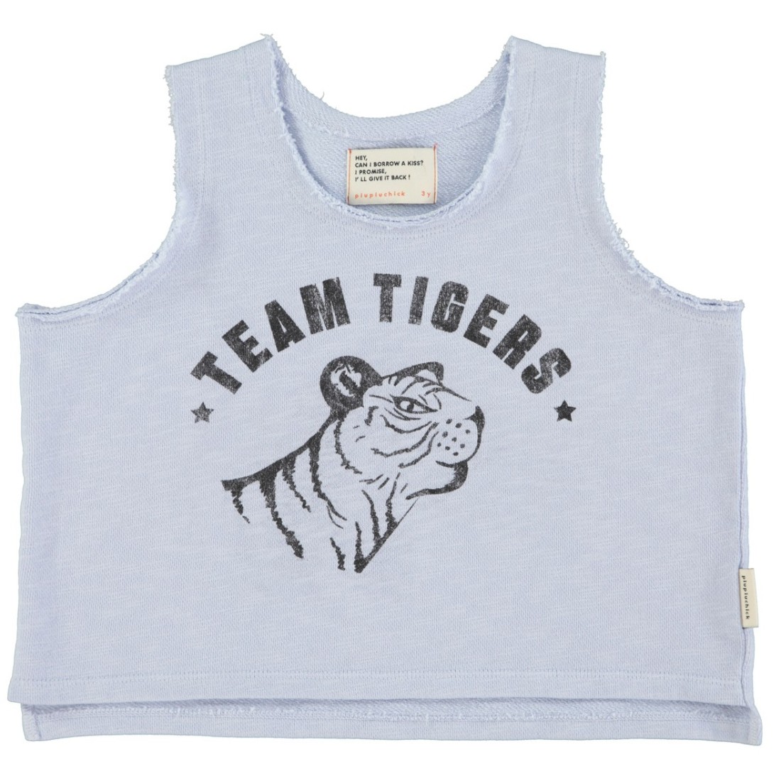 Sleeveless Tshirt | Light Blue W/ Tiger Print