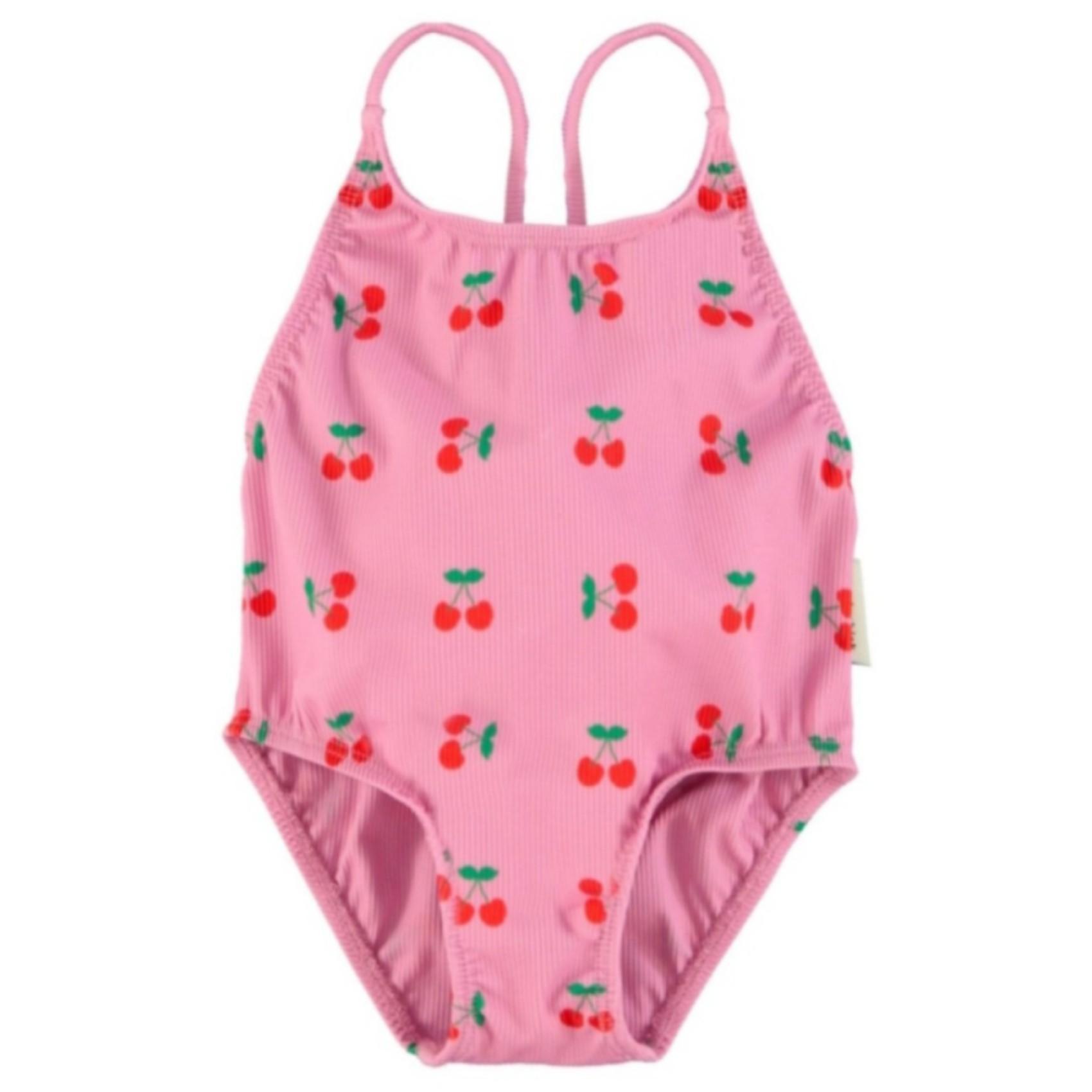Swimsuit W/ Crossed Straps Pink W/ Cherries Allover