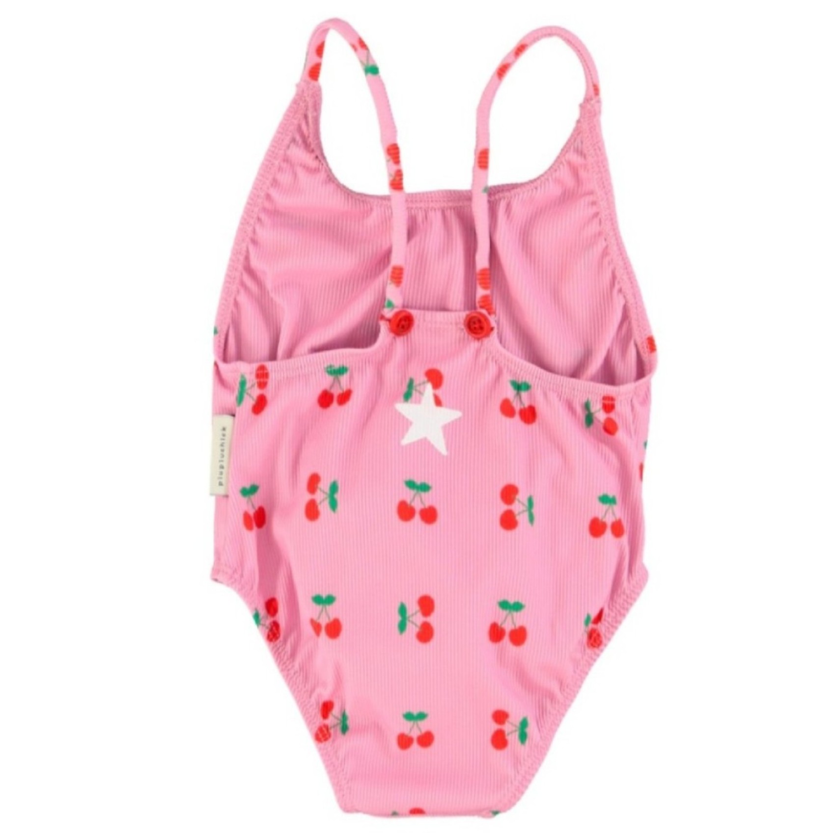 Swimsuit W/ Crossed Straps Pink W/ Cherries Allover
