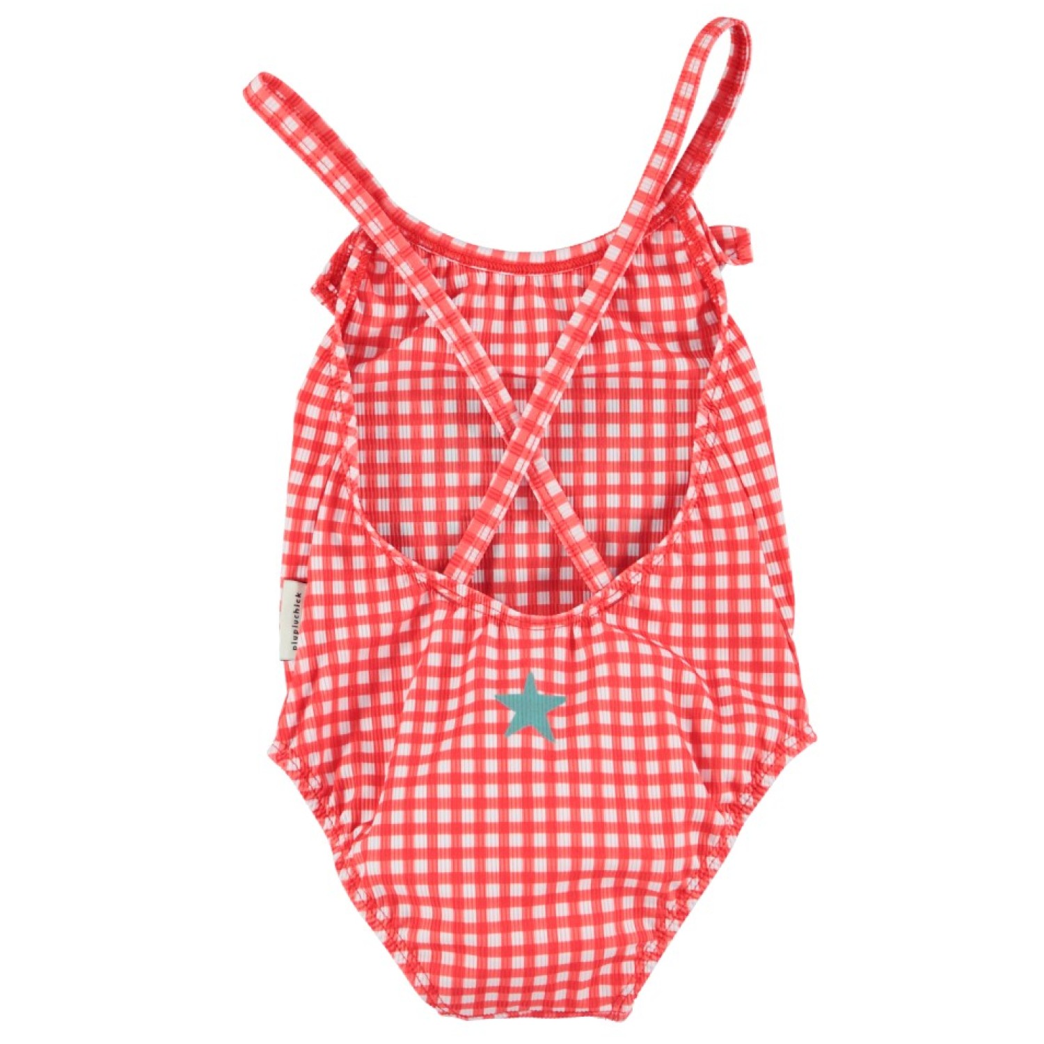 Swimsuit W/ Ruffles Red Checkered W/ 