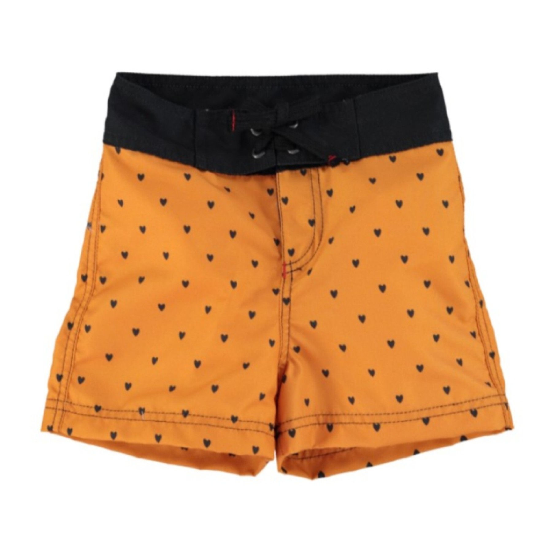 Swim Shorts Camel W/ Black Hearts