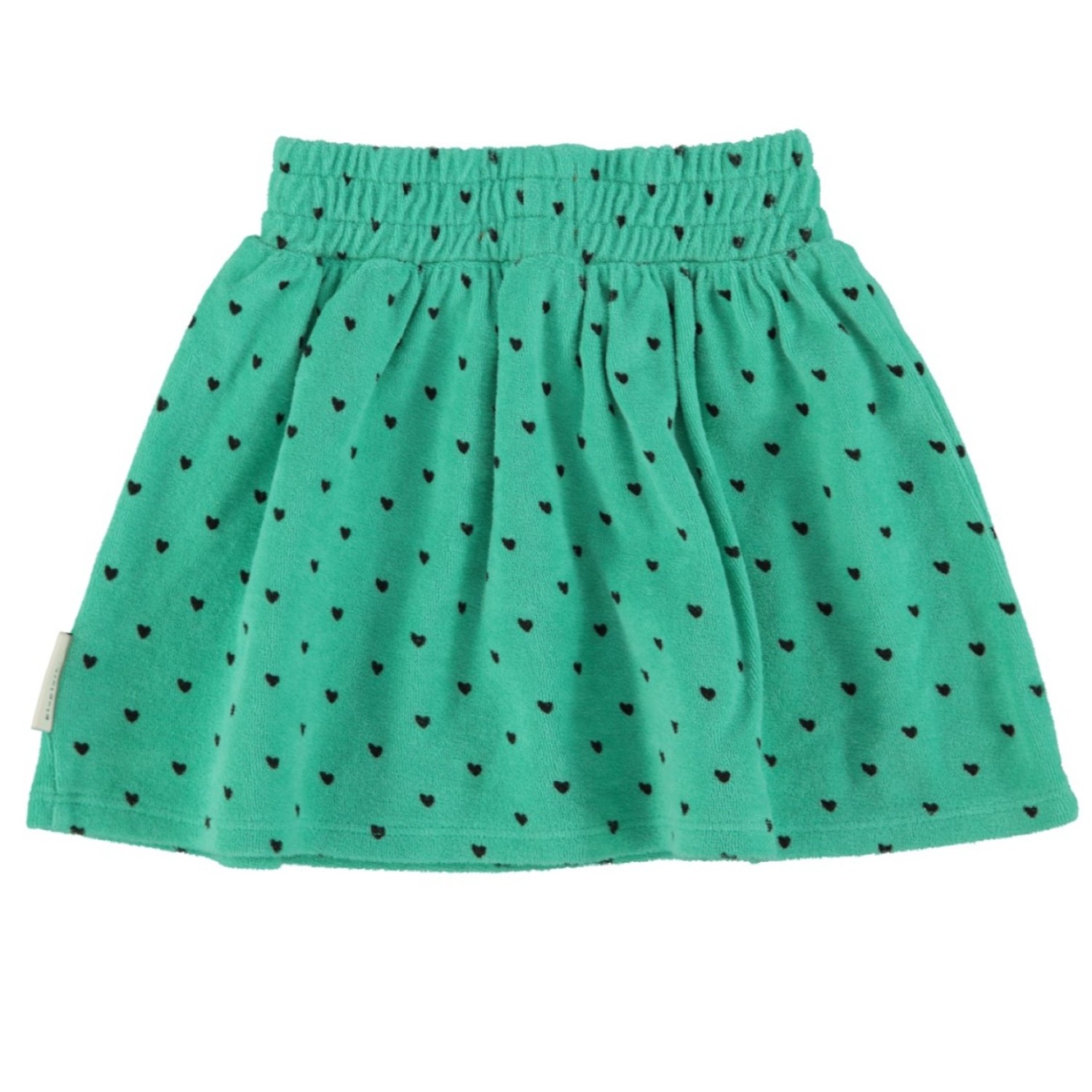 Short Skirt Green W/ Black Hearts Allover