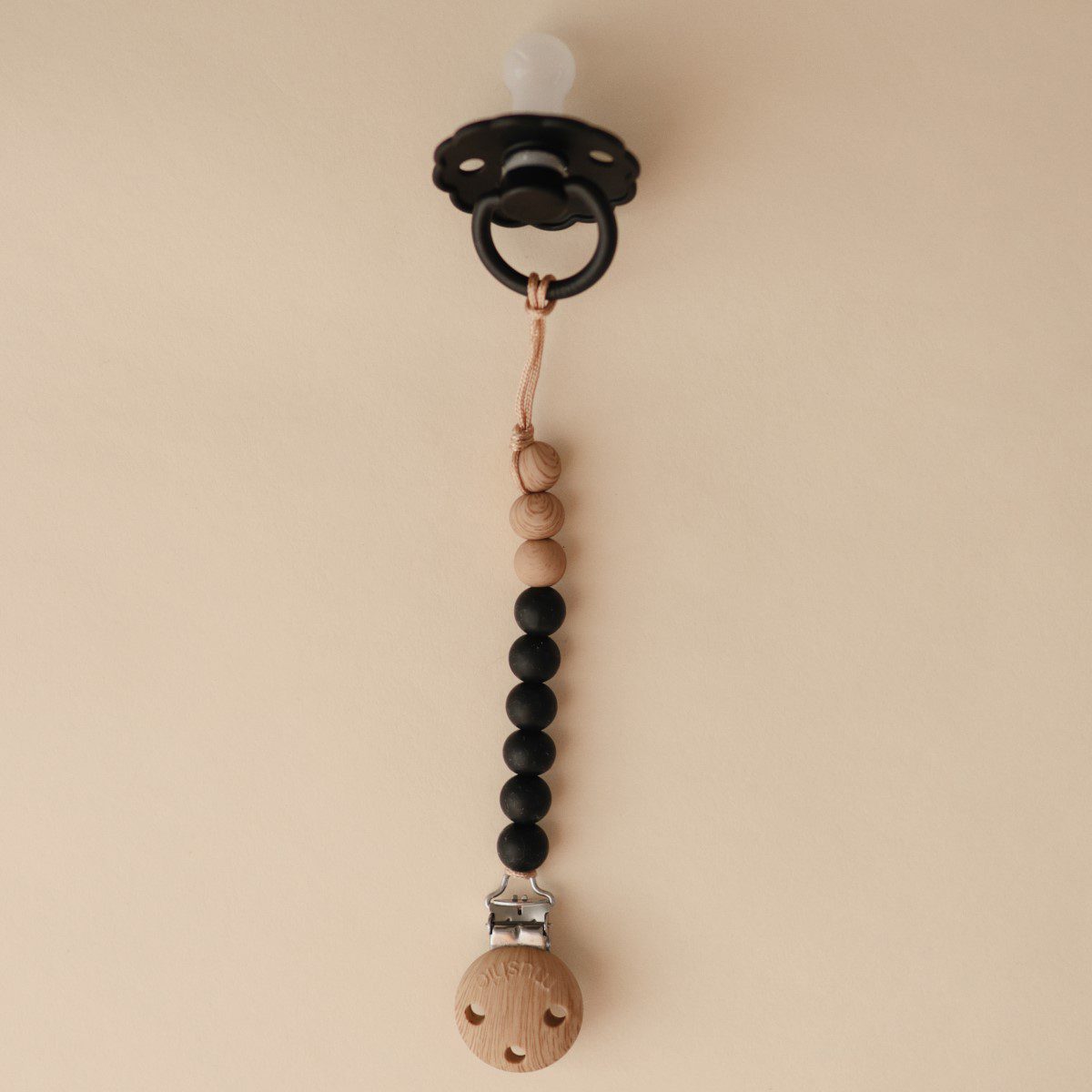 Eva Silicone Pacifier Clip | Black