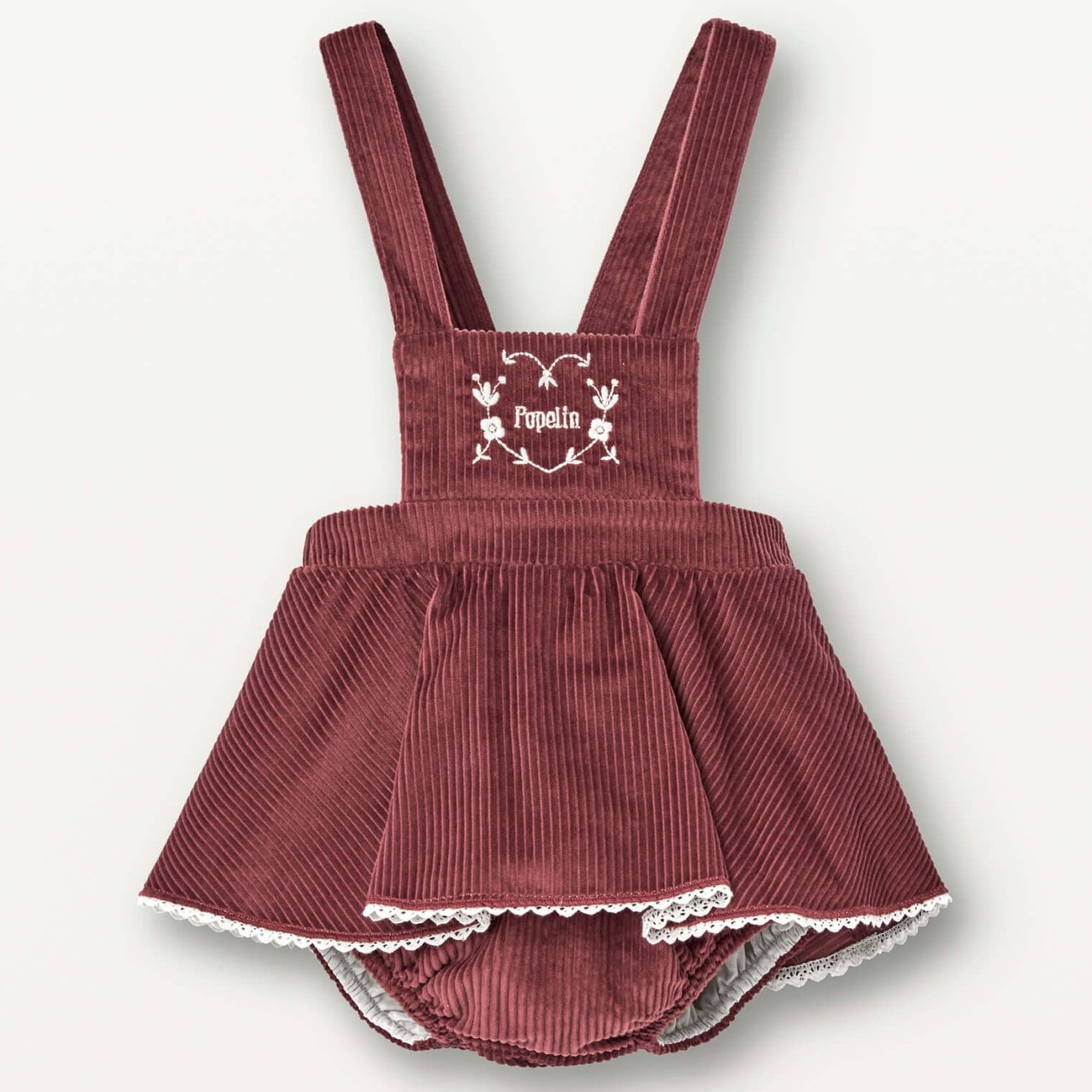Burgundy Playsuit W/ Skirt & Funnel Collar Ribbed Top