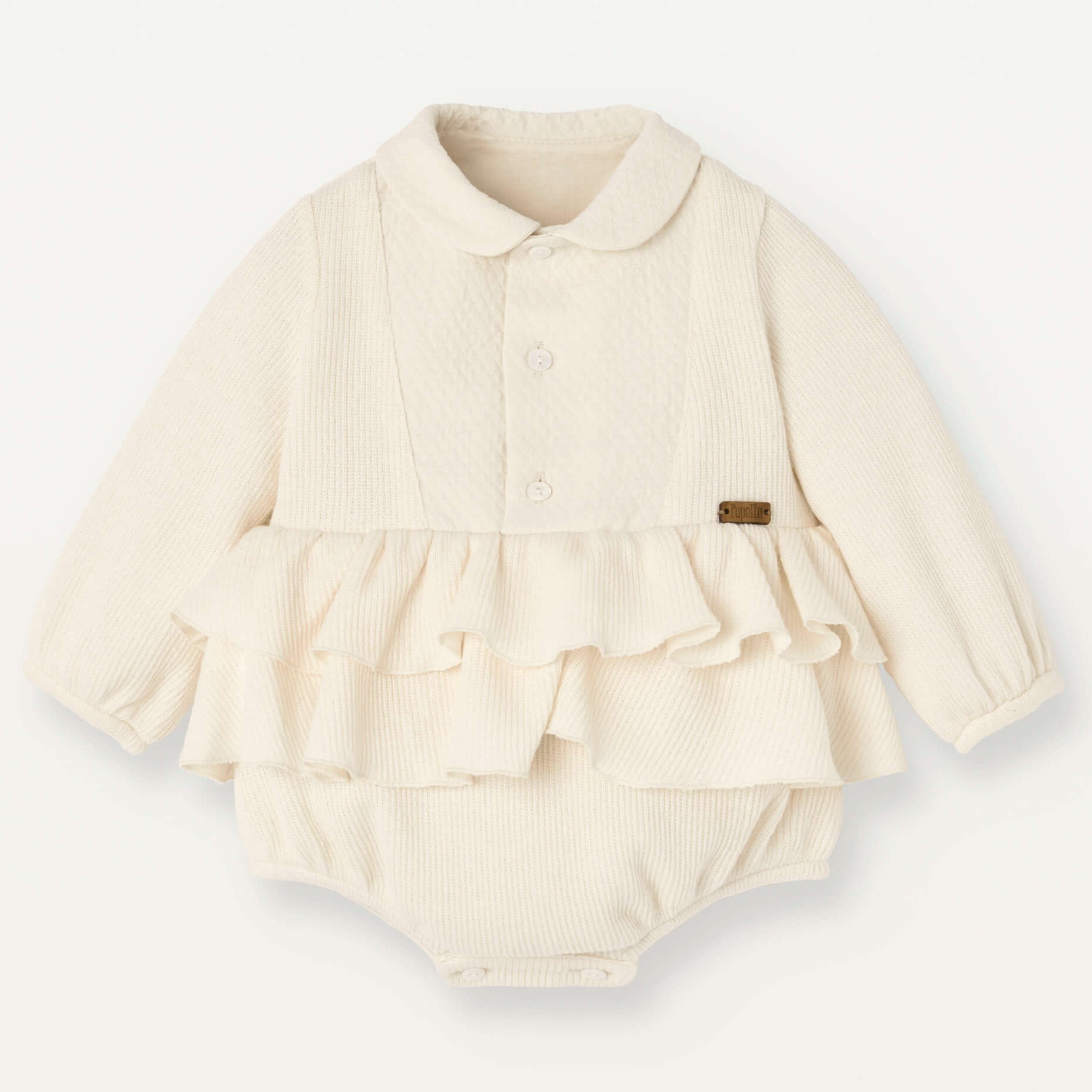 Knitted Romper Suit W/ Collar