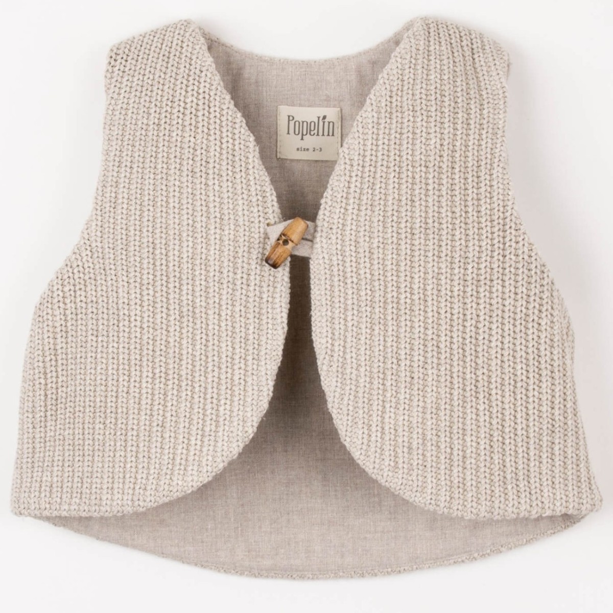 Sand Knitted Mini Waistcoat