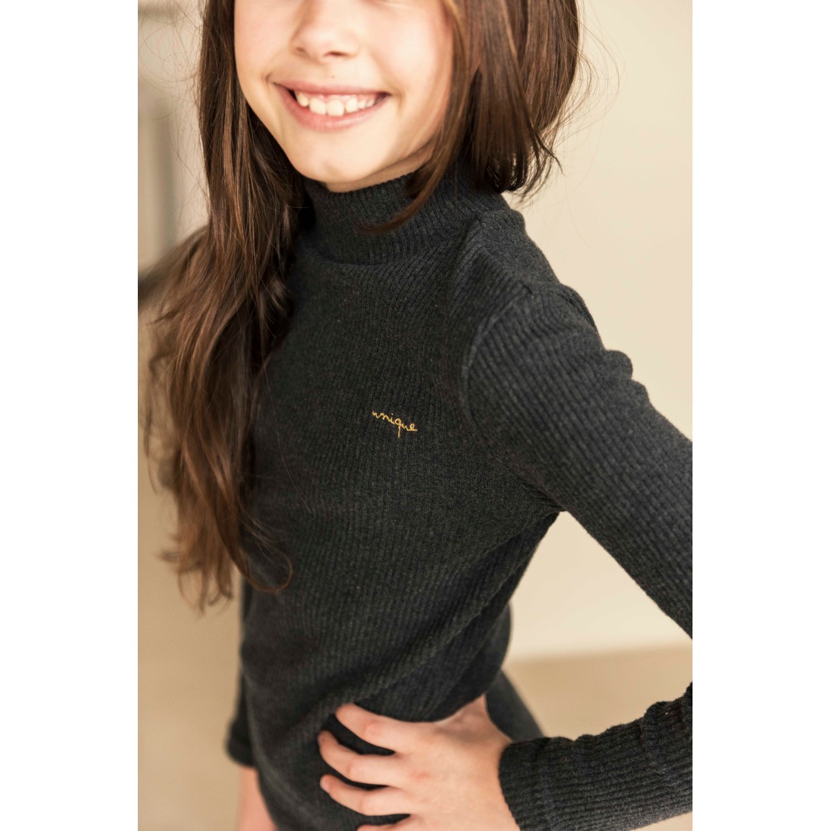 Tara Turtle Neck Dark Grey Melange