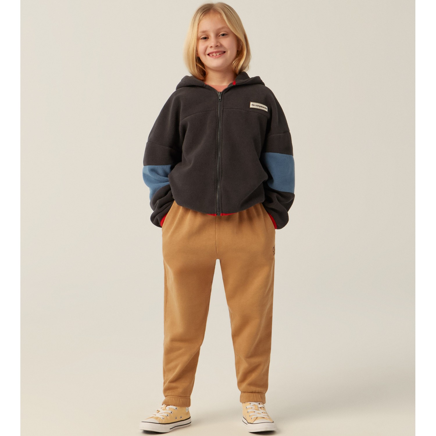 Color Block Polar Zipped Sweatshirt