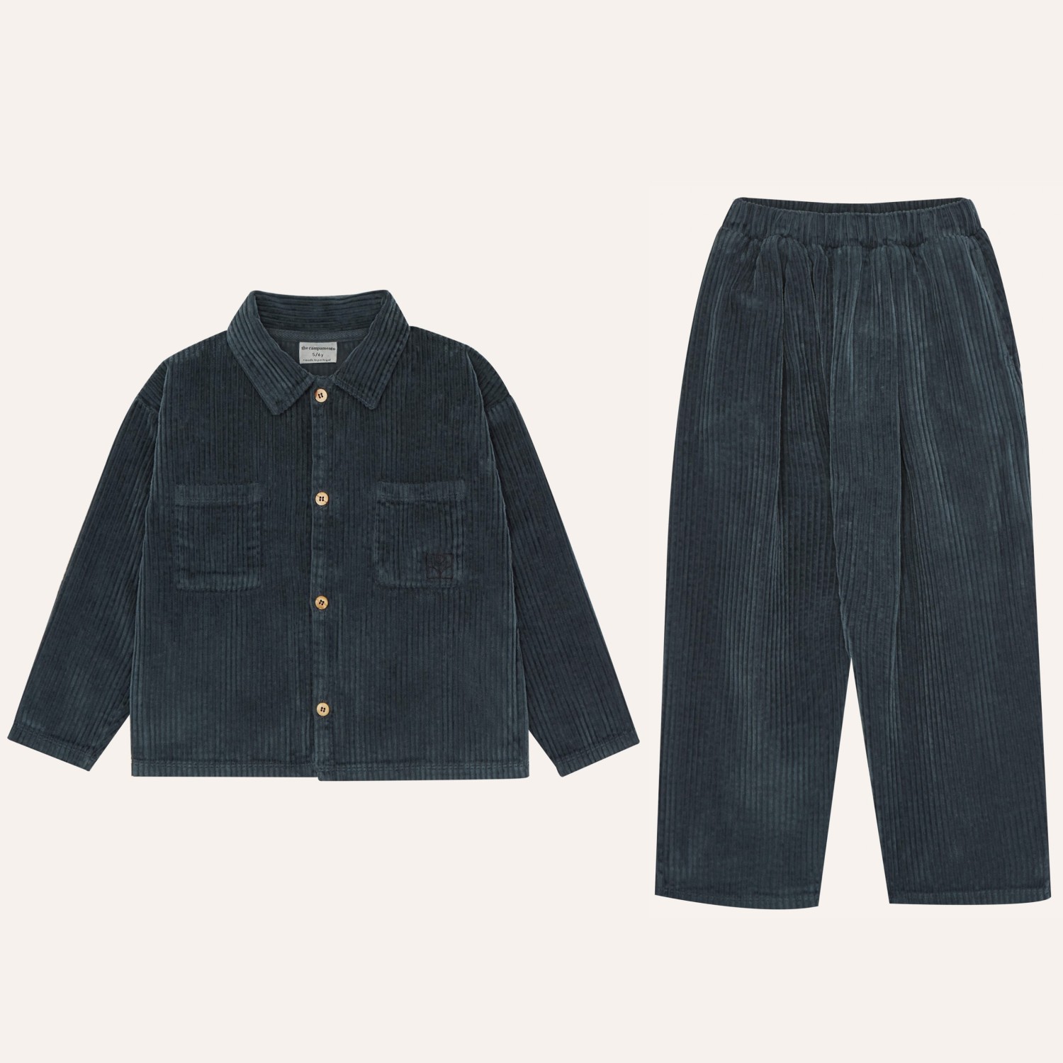 Grey Corduroy Shirt & Trousers