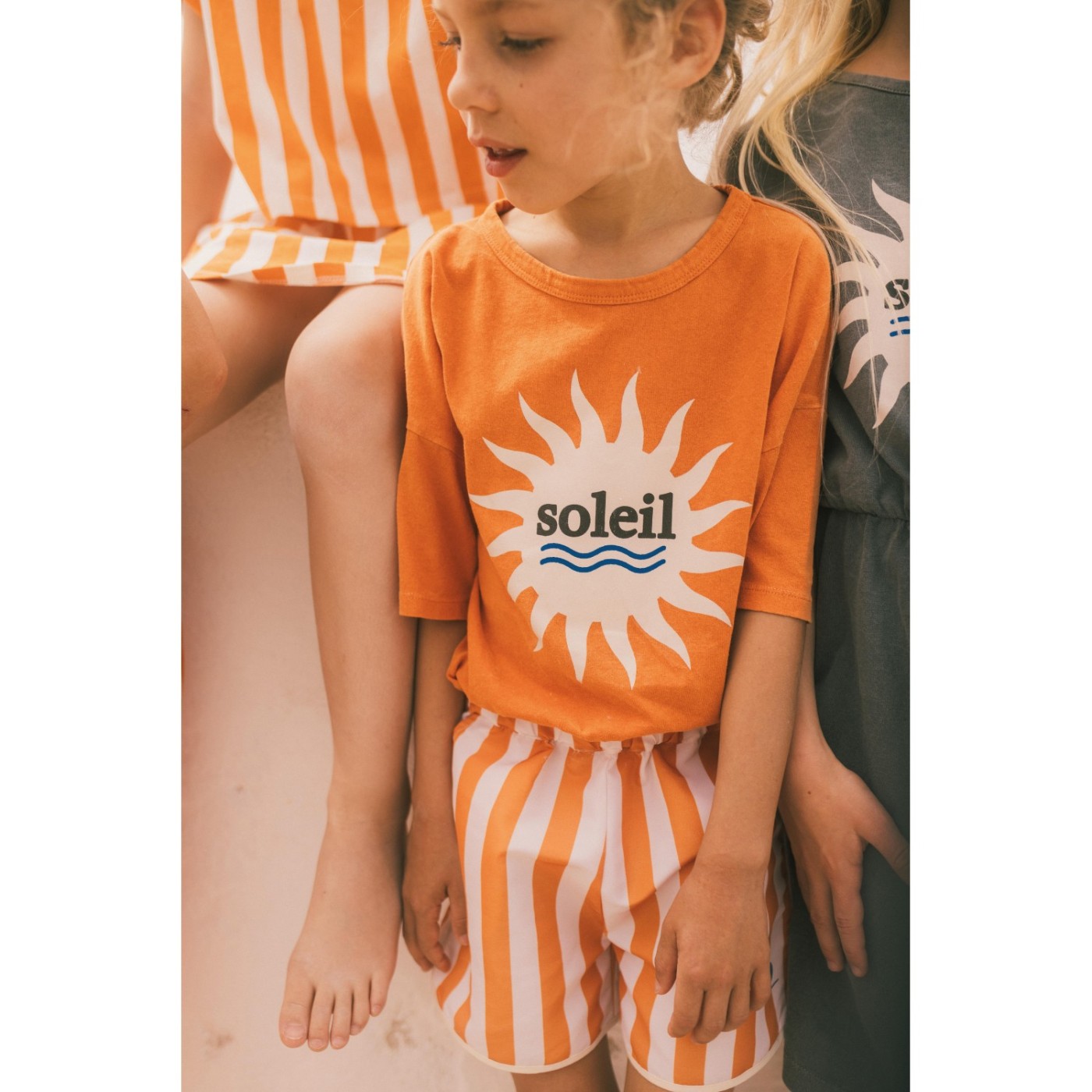 Short De Bain Carlo Orange Stripes