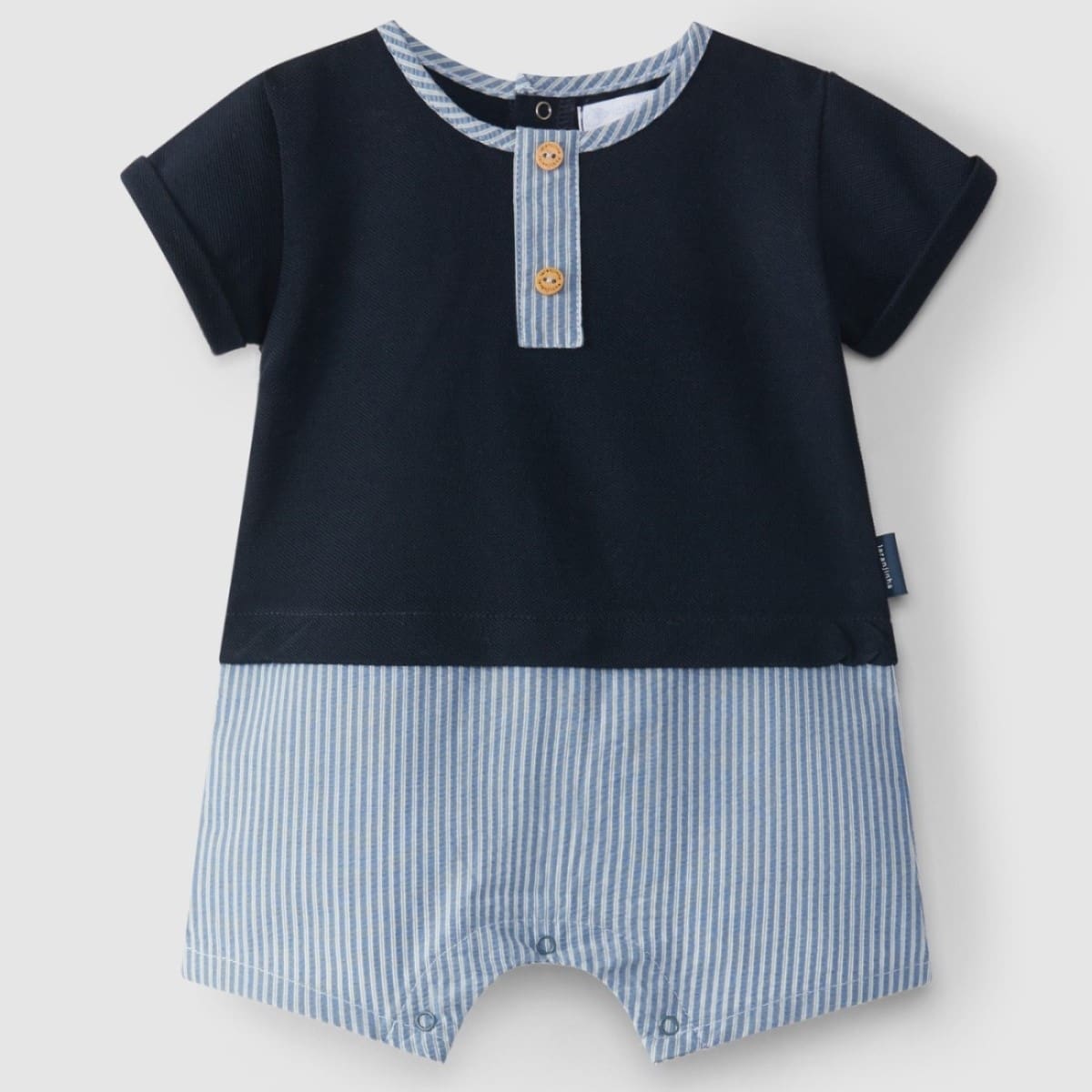 Romper Two-in-one Stripes Seersucker & Pique
